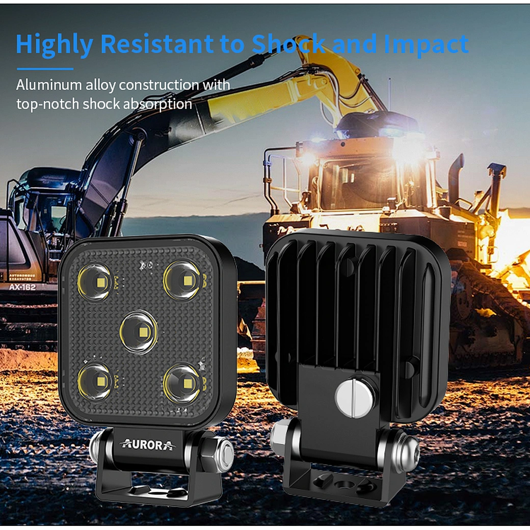 AURORA Seismic Stability Round LED Work Mining Work Light  for Construction Mach